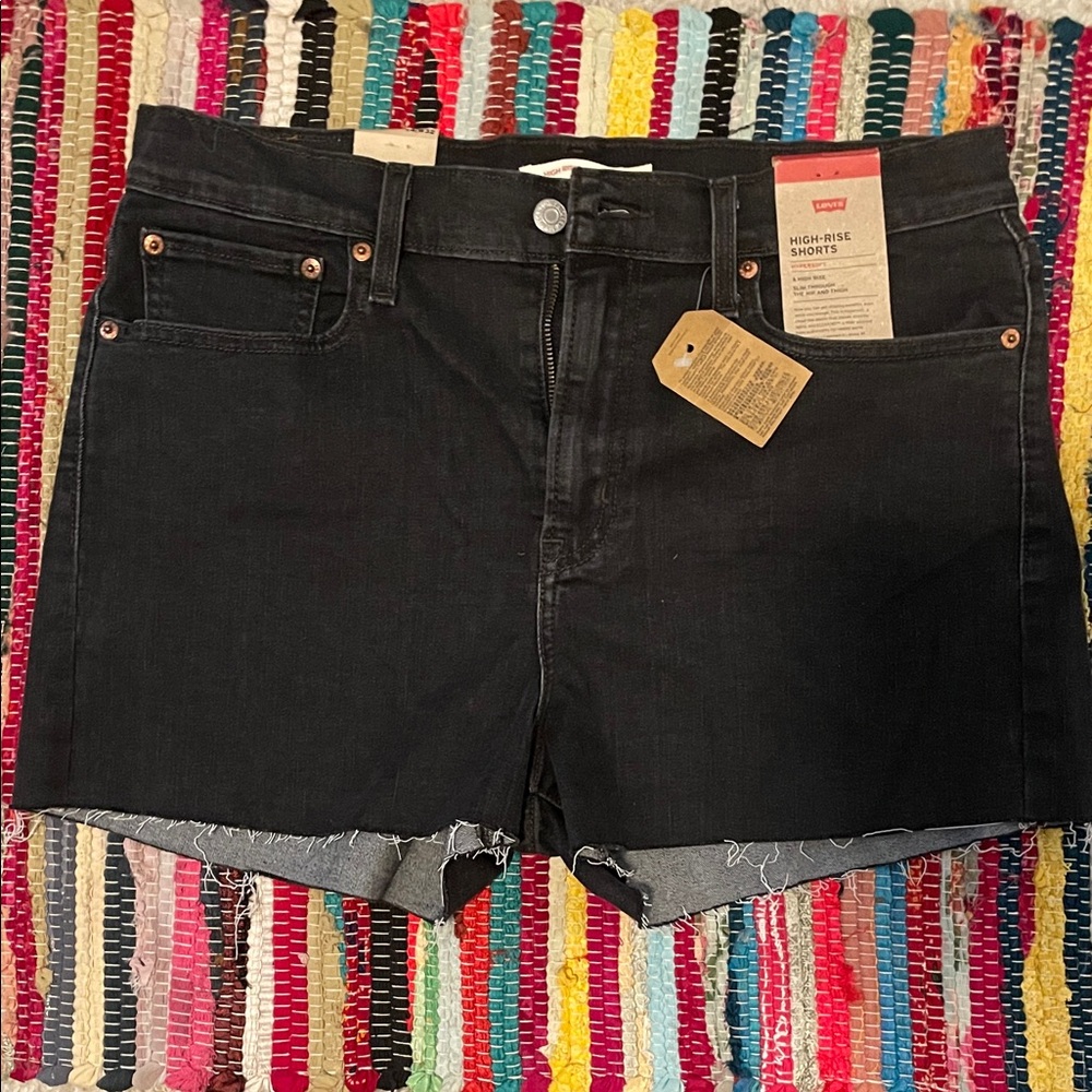 Levi's Dark Denim High-Waist Women's Shorts